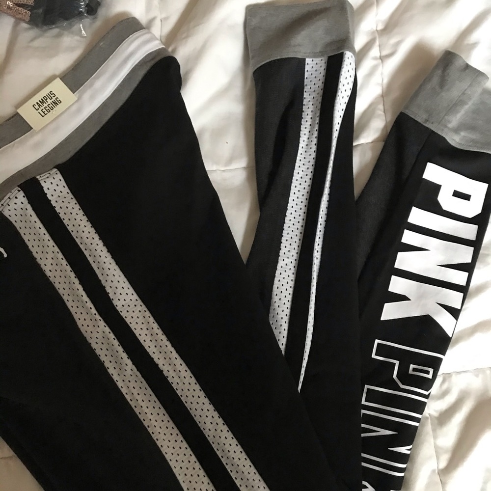 NIP VS PINK CAMPUS LEGGING SZ L GREY BLACK - Picture 7 of 8